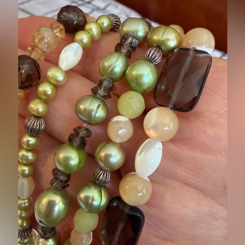 Ross-Simons Multi Stone Necklace in Brown and Green Tones - Picture 10 of 11